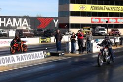 Motorcycle final with Doug Love the winner on the right side and Don Caeser the R/U. 